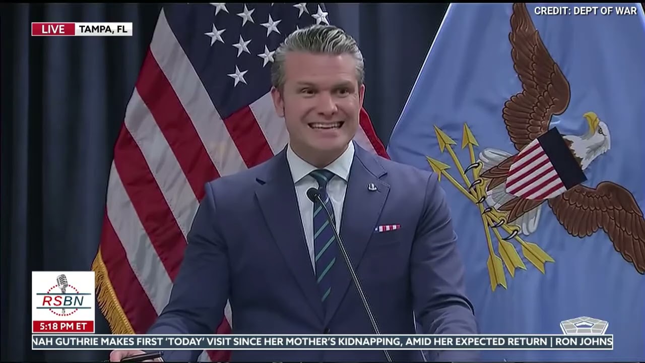 FULL EVENT: Admiral Cooper and Pete Hegseth Hold a Briefing at CENTCOM - 03/05/26