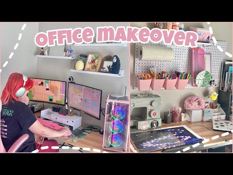 aesthetic office space makeover💕✨🍦