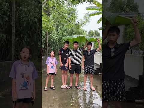 Trời mưa mà hết chỗ ăn chay, chú lại bị đẩy ra ngoài! 😂🌧️