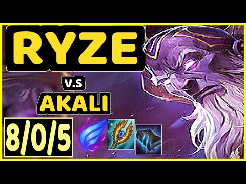 MISTYSTUMPEY (RYZE) vs AKALI - 8/0/5 KDA TOP CHALLENGER GAMEPLAY - NA