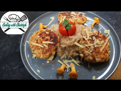 Pressed Bread Dumplings with Chanterelles & Creamy Sauerkraut | Traditional Austrian Recipe