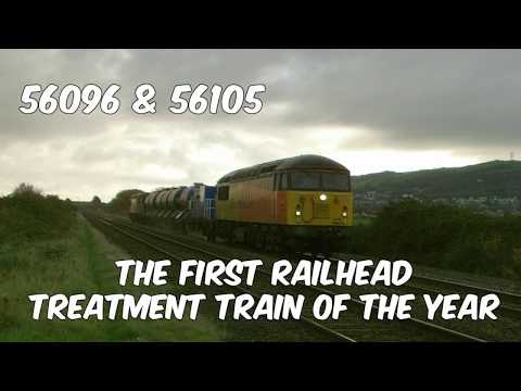 Prestatyn 9.10.2017 - Colas 56096 & 56105 on first RHTT of the season - class 56