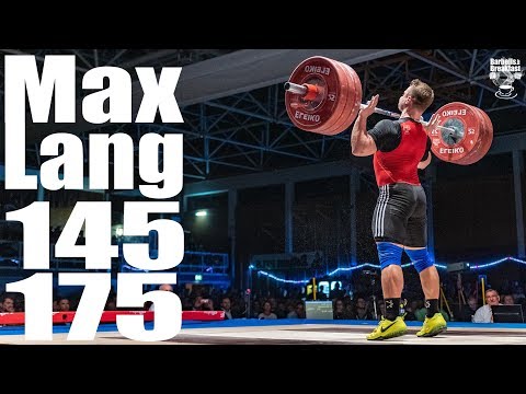 Max Lang (80kg) 145kg Snatch 175kg Clean and Jerk - 2019 Bundesliga Finale Gewichtheben