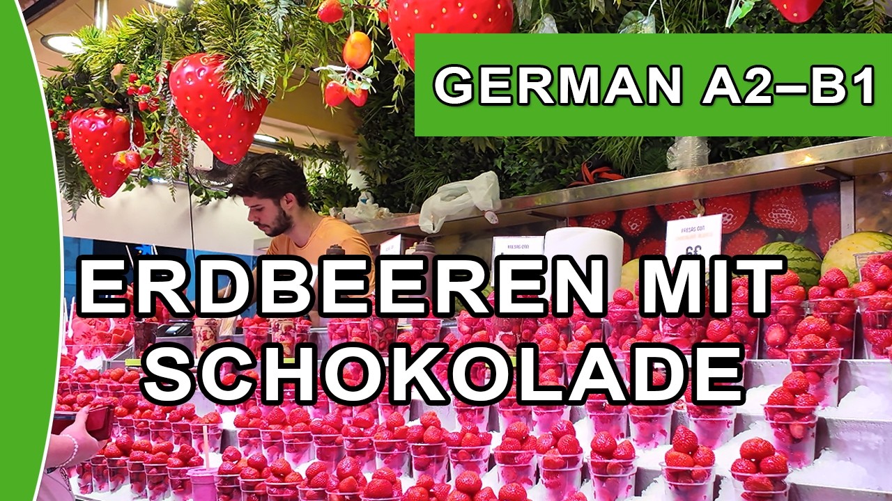 Learn German with Short Videos | Strawberries with Chocolate