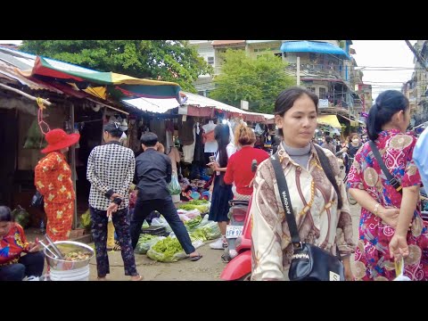 See The Evening Walking: Wet Market Scene, Street Vendors & More | Cambodia Market Walk