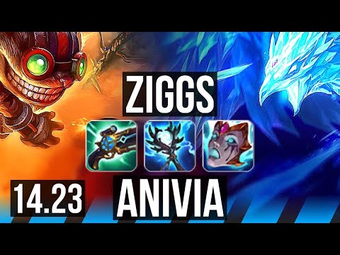 ZIGGS vs ANIVIA (MID) | 1300+ games | KR Master | 14.23