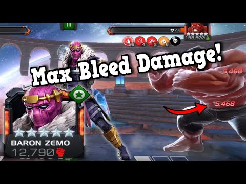 Baron Zemo MAX Bleed Damage! | 5 Star Rank 5 Gameplay! | Marvel Contest of Champions