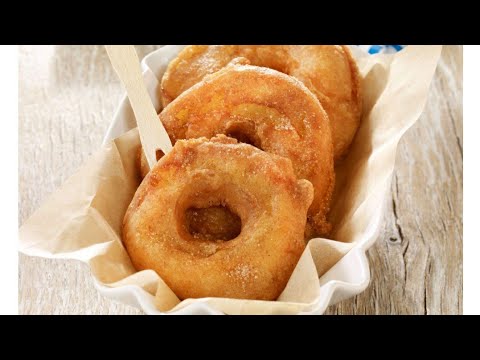 Rondele de mere în aluat de bere