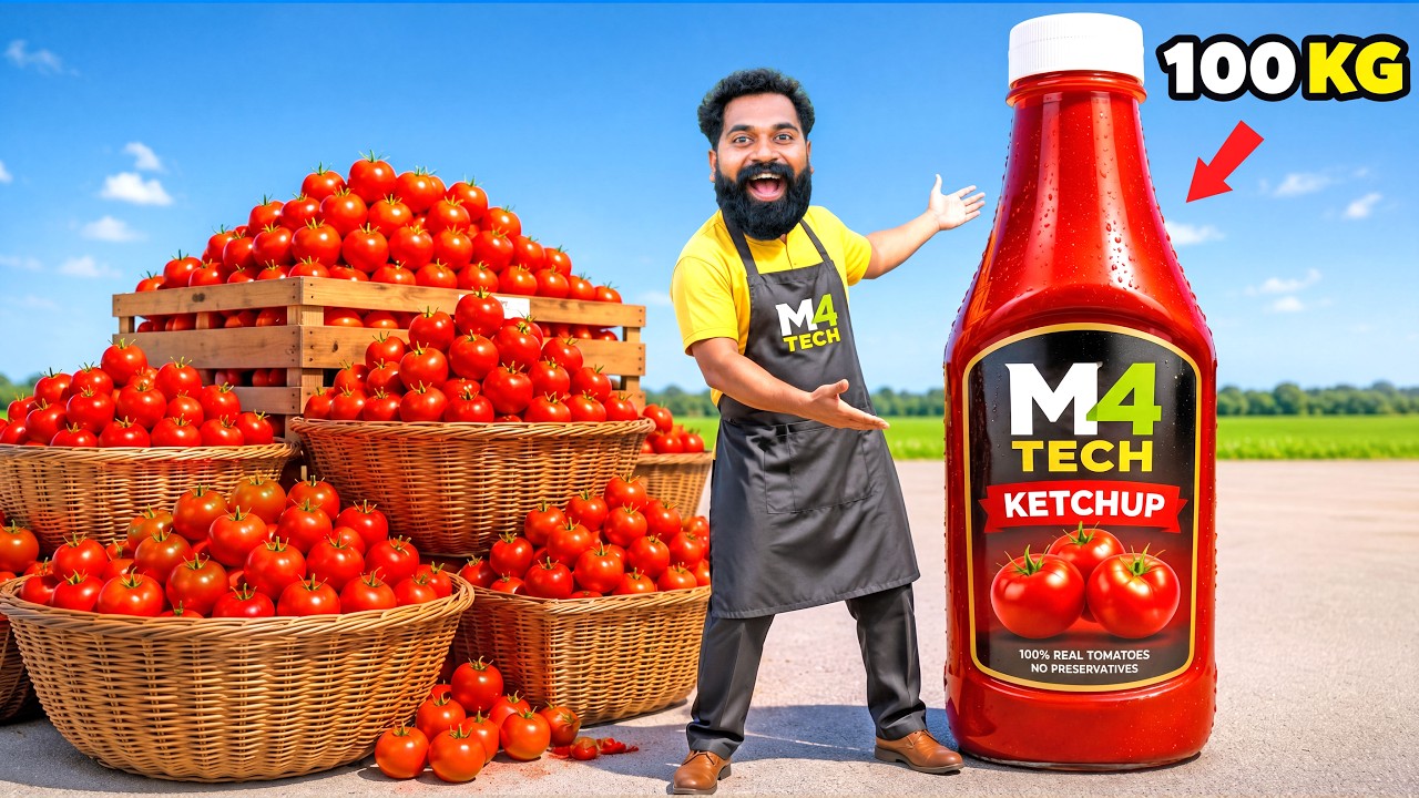 Making 100 Litre Tomato Sauce From 100kg Tomatoes | M4 Tech |