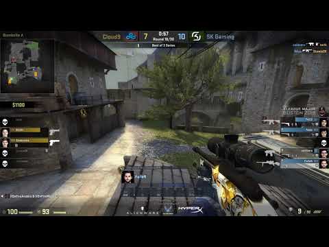 FalleN and his Scout vs C9 on Cobblestone / Boston Major 2018