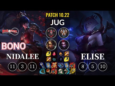 KT Bono Nidalee vs Elise Jungle - KR Patch 10.22
