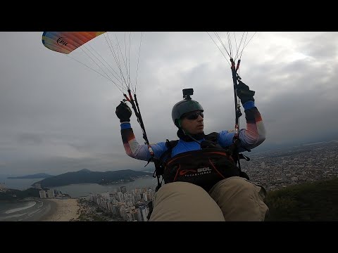 Voo 217 de Parapente IKE Costa - Filmagem do Tenis - São Vicente