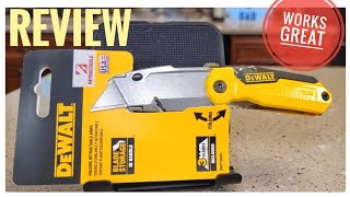 REVIEW DEWALT DWHT10035L Folding Retractable Utility Knife How To Change Blade