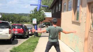 Dance off with wind sock guy
