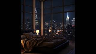 Entspannende Nächte in der Stadt: Kaminfeuer und Regengeräusche mit Blick auf die Stadt 🌧️🔥