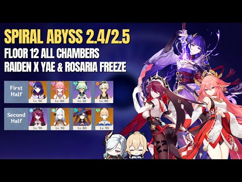 Spiral Abyss 2.4/2.5 | Raiden x Yae & Rosaria Permafreeze - Floor 12 (9 Stars) | Genshin Impact