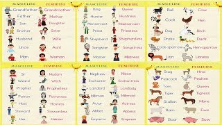Gender of Nouns in English Grammar | Useful Masculine and Feminine List