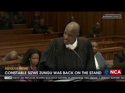 Justice for Meyiwa Constable Sizwe Zungu was back on the stand