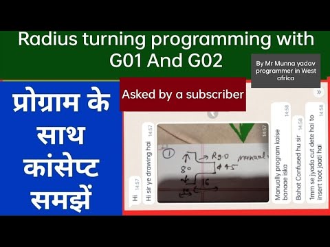 Radius turning programming with G01 G02#cnc #cncprogrammer #cncmachine #cncprogramminginhindi