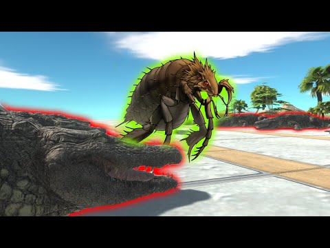 Escape from Deadly Mosasaurus - Animal Revolt Battle Simulator Swarm Bug