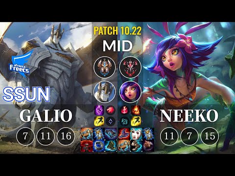AF SSUN Galio vs Neeko Mid - KR Patch 10.22
