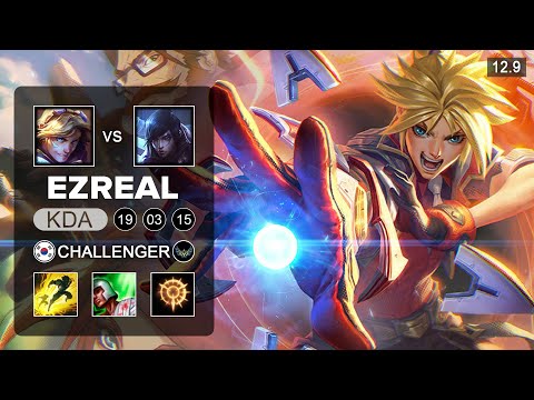 Ezreal vs Aphelios ADC - KR Challenger - Patch 12.9 Season 12