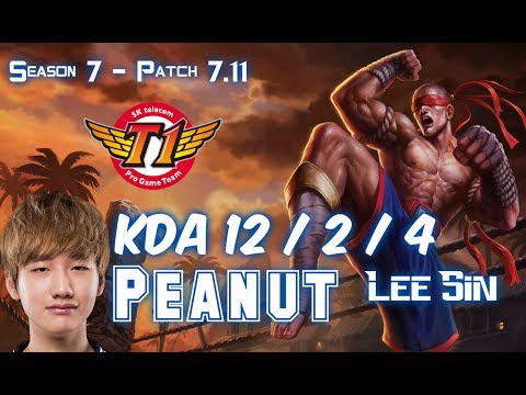 SKT T1 Peanut LEE SIN vs ELISE Jungle - Patch 7.11 KR Ranked