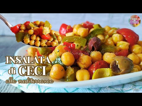 INSALATA di CECI ESTIVA - ricetta facile e gustosa CON PEPERONI e SALSA AL BASILICO 🌱