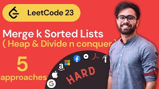 YouTube video 'Merge k sorted linked lists LeetCode solution in Hindi'