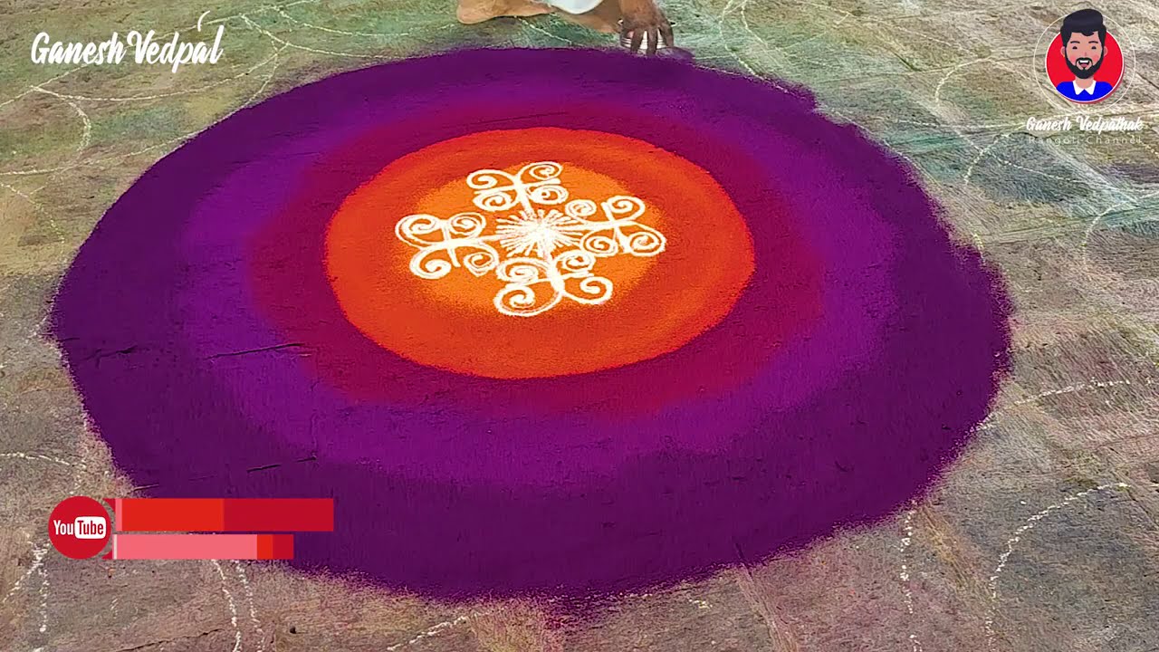 big colorful mandala rangoli design by ganesh vedpathak