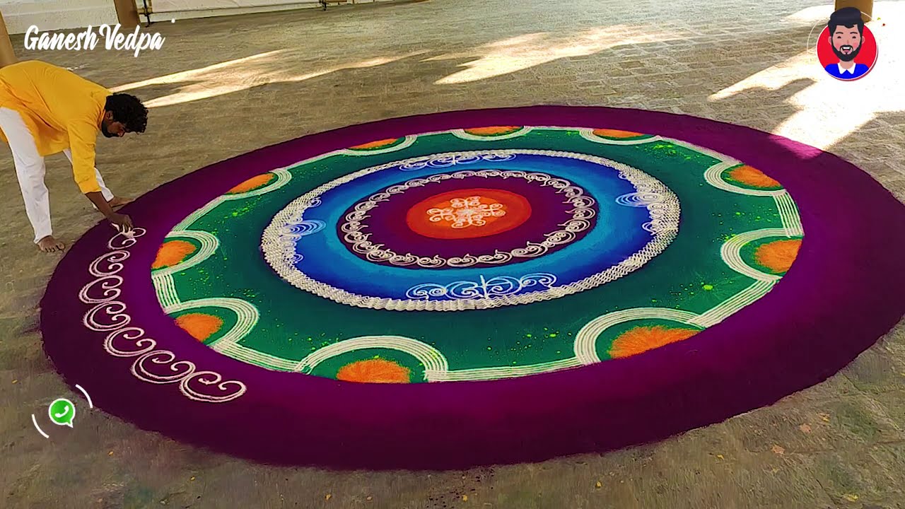 big colorful mandala rangoli design by ganesh vedpathak