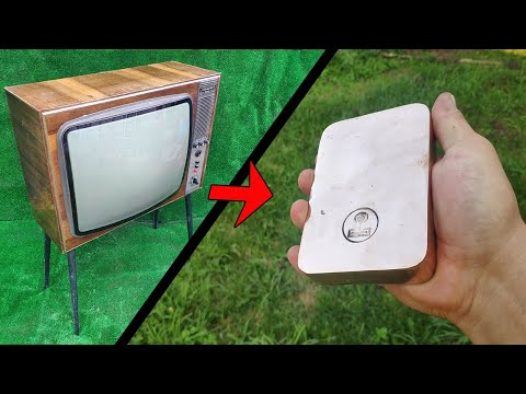 TV Meltdown - Trash to Treasure -ASMR metal melting-copper casting