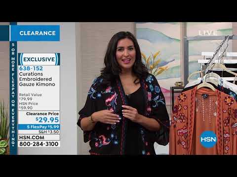 Curations Embroidered Gauze Kimono