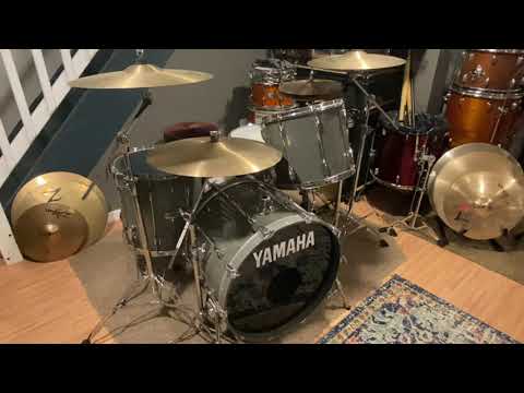 1986 Yamaha Quartz Grey Recording Custom Drum Set