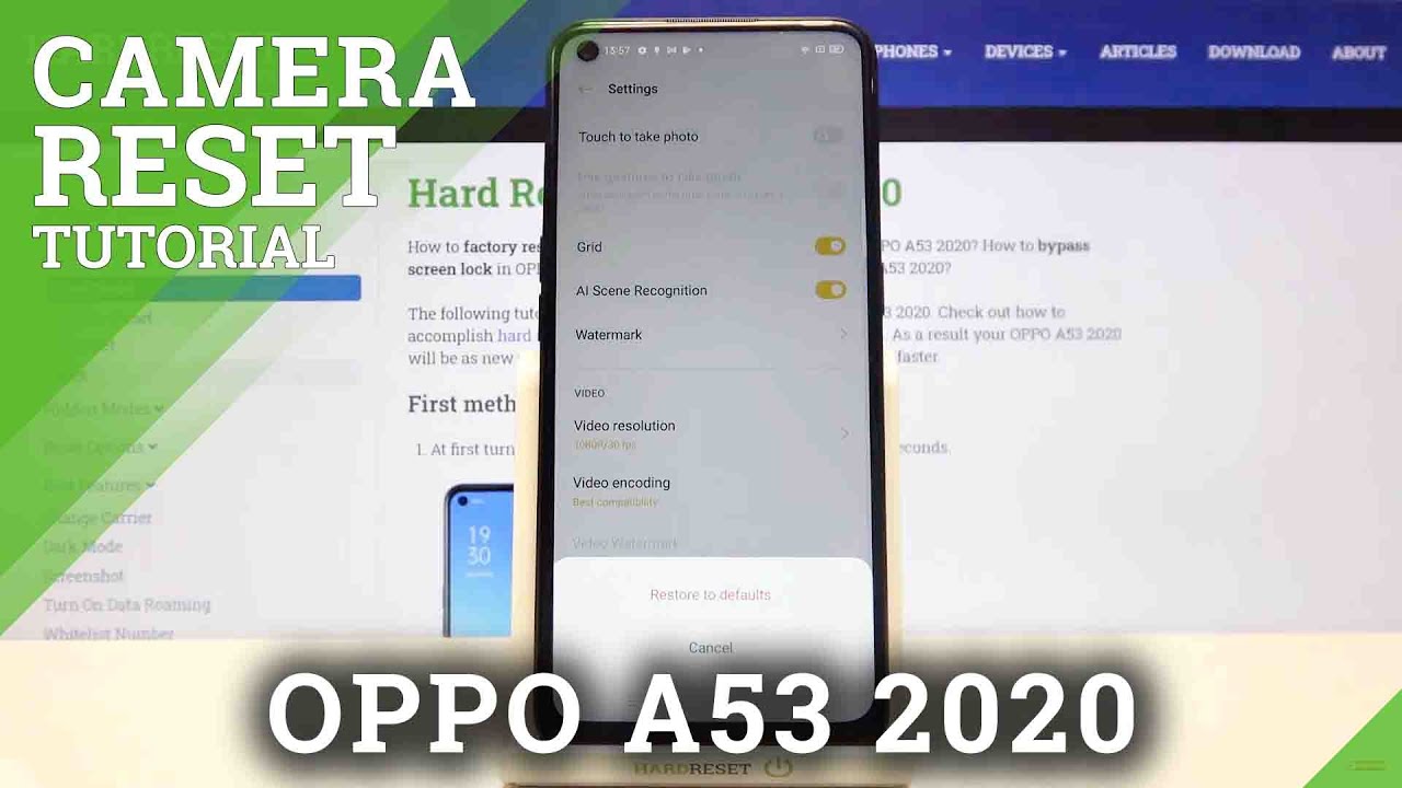 How to Reset Camera Settings in OPPO A53 2020 – Restore Camera Defaults