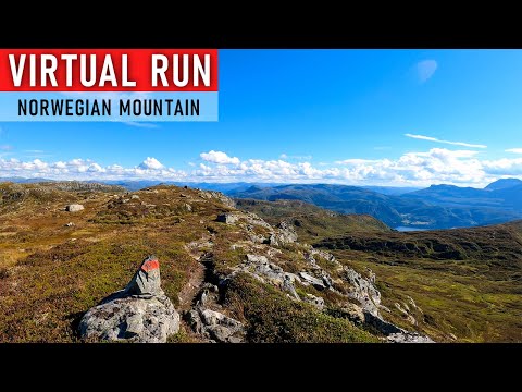 Virtual Run | Mountain Ridge Trail Running | Norwegian Fjords Treadmill Workout