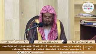 صورة 29 - شرح بلوغ المرام من أدلة الأحكام - باب آداب قضاء الحاجة ( 7 ) - الشيخ سعد بن شايم الحضيري