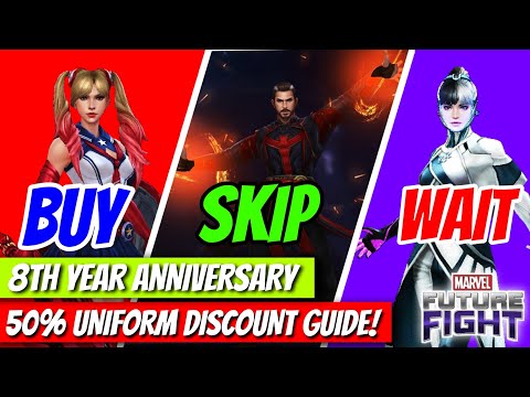 [MFF HINDI] 50% Uniform Sale Guide! 8th Year Anniversary Marvel Future Fight! Pick Only The Best!
