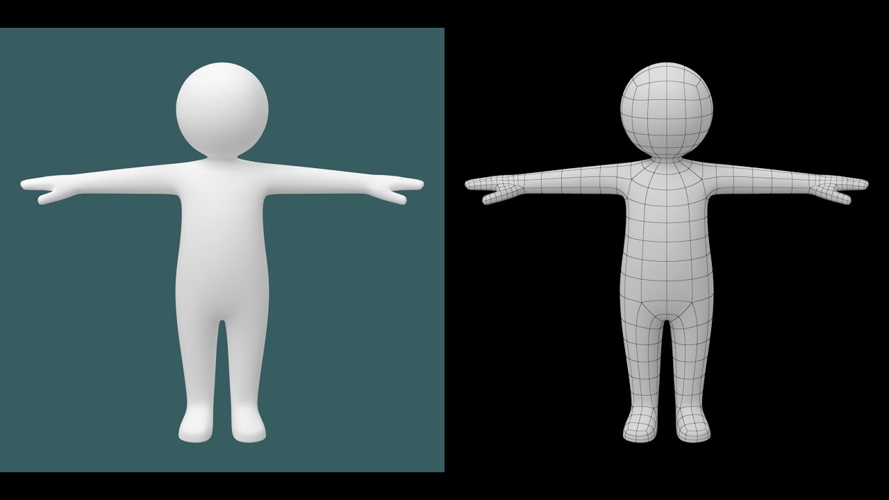 Toddler Baby Child Stickman in T-Pose 3D Model