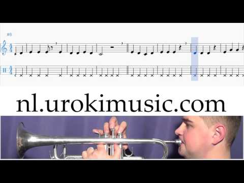 Trompet Leren Spelen Mary Had A Little Lamb C#1 S#1 L#9 Trompetles Studie Klasse Muzieknoten Bladmuz