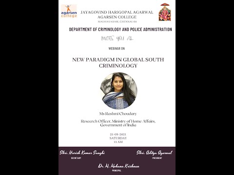 Webinar on New Paradigm in Global South Criminology
