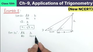 Class 10th Chapter 9 Some applications of Trigonometry Example 5 New NCERT Maths CBSE Pattern 2024