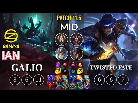 OZ Ian Galio vs Twisted Fate Mid - KR Patch 11.5