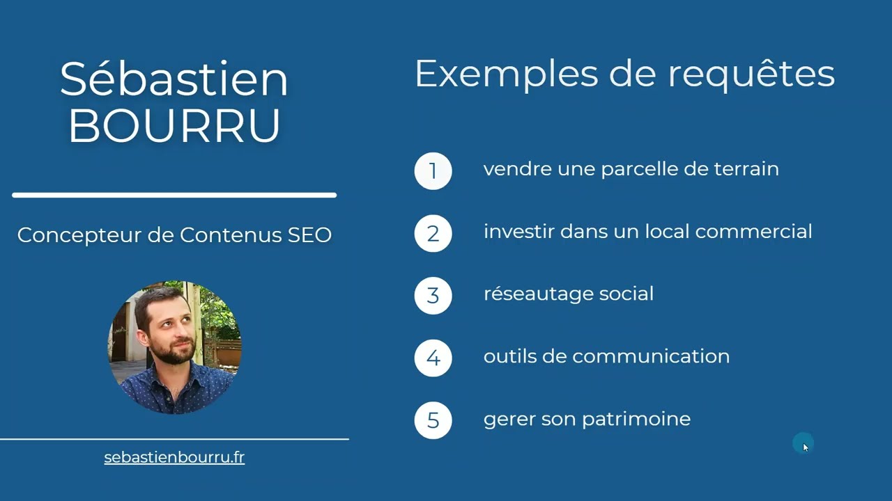 Présentation Sébastien Bourru, freelance SEO à Lyon