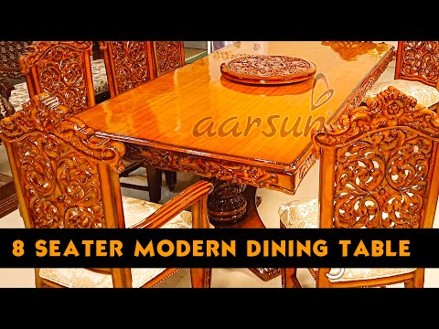 YT820 The 8 Seater Stylish Dining Table Set – Buy Best 8 Seater Dining Set Online @ Aarsun Video