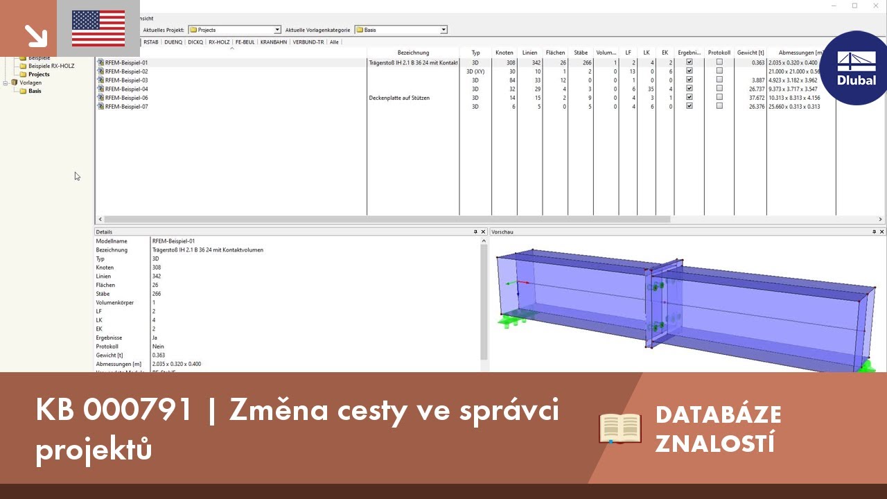 KB 000791 | Změna cesty ve správci projektů