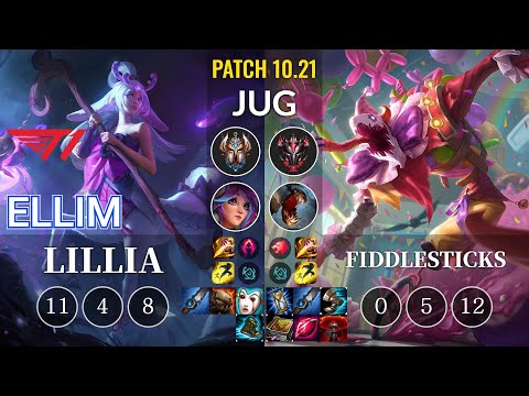 T1 Ellim Lillia vs Fiddlesticks Jungle - KR Patch 10.21