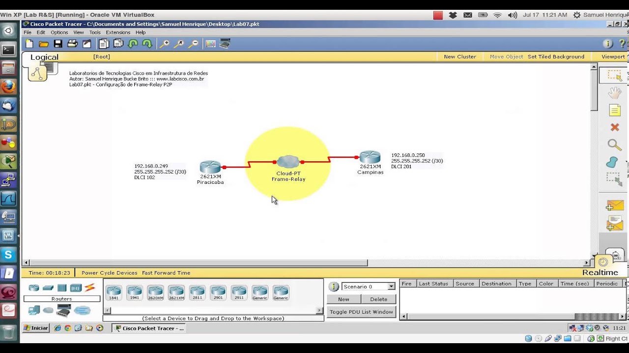 LabCisco: Configuração de Frame-Relay (Ponto-a-Ponto)
