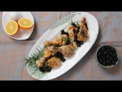 La ricetta del pollo all’arancia con olive e rosmarino