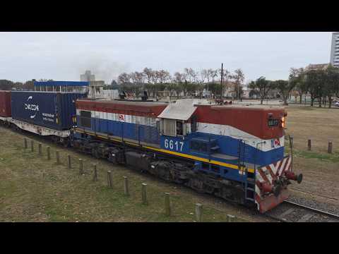 [8K] Colorido tren de contenedores de NCA con la EMD GR-12W 6617 pasando por Marcos Juárez!!!!!!